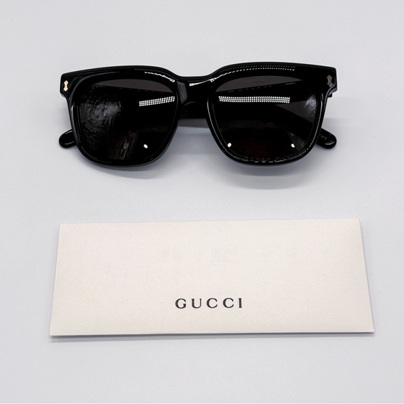 NEW GUCCI GG1523S 001 SQUARE BLACK GREY MEN SUNGLASSES GUCCI - Picture 9 of 10